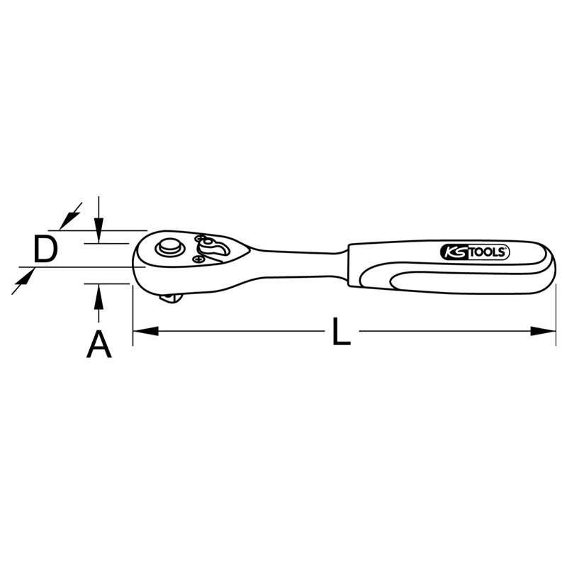 Cliquet réversible ULTIMATE 1/4’’, 72 dents - KS TOOLS - 920.1400