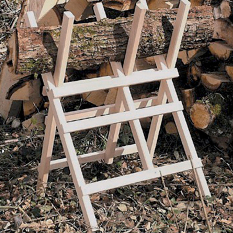 Chevalet porte buche RIBIMEX en bois 3 branches