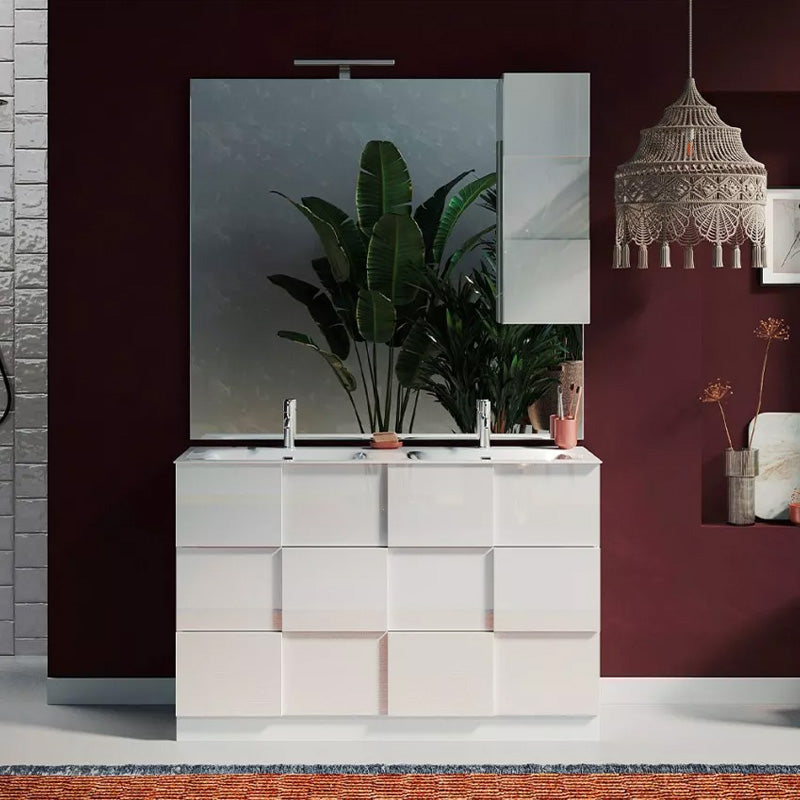Meuble salle de bain sur pieds ARREDOBAGNO CAMPANELLI 3 tiroirs + double vasque 120cm