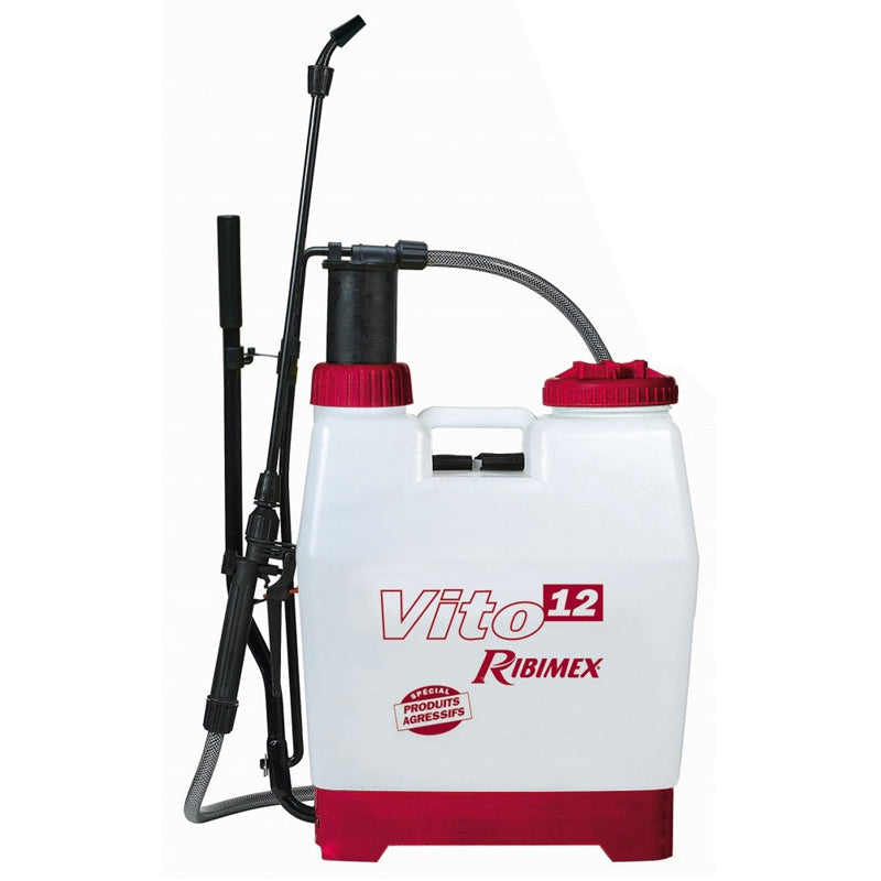 Pulverisateur RIBIMEX 13L à dos à pression entretenue spécial produits agressifs "VITO12"
