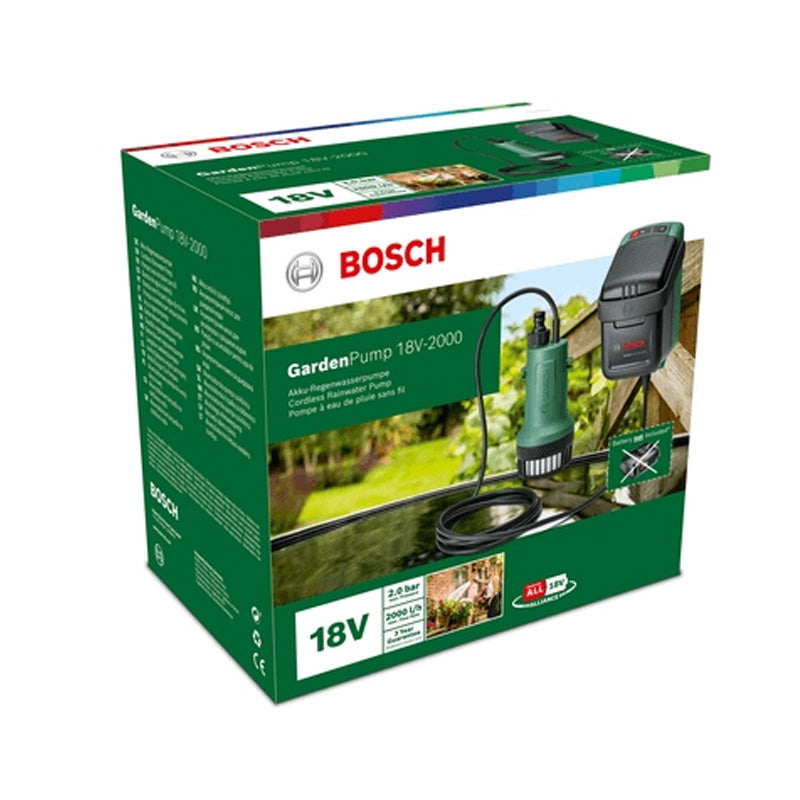 Pompe à eau de pluie sans-fil BOSCH GardenPump 18V-2000 sans batterie