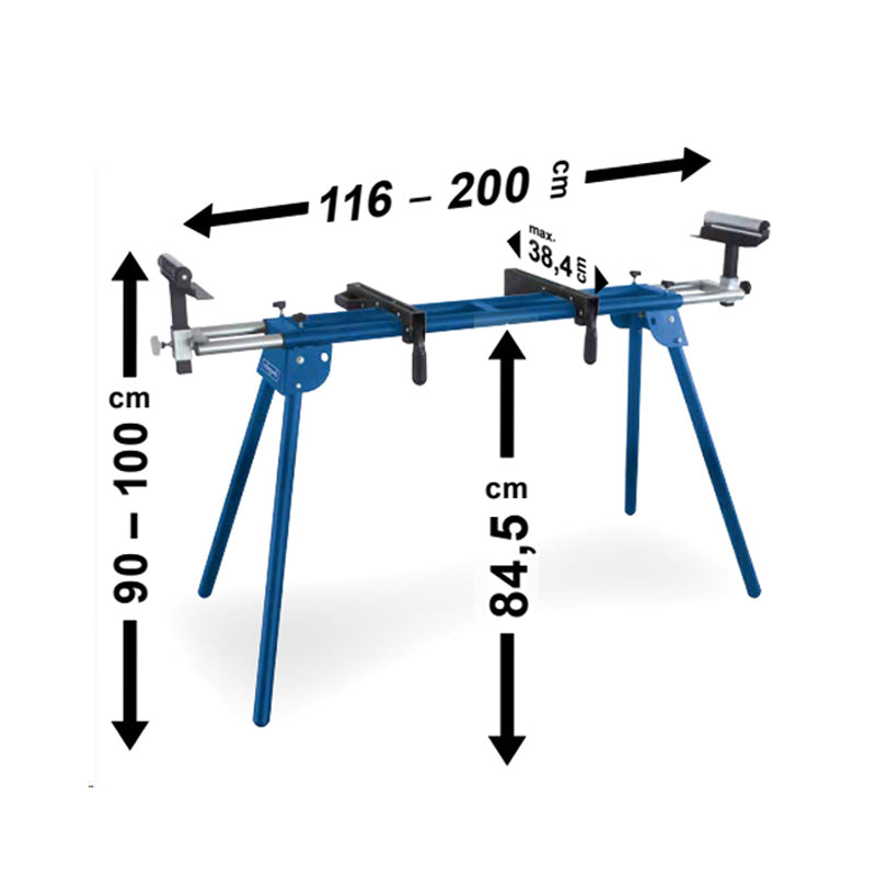 Support pour scie à onglet à extension latérale 200 cm - SCHEPPACH UMF2000 - max 250 kg