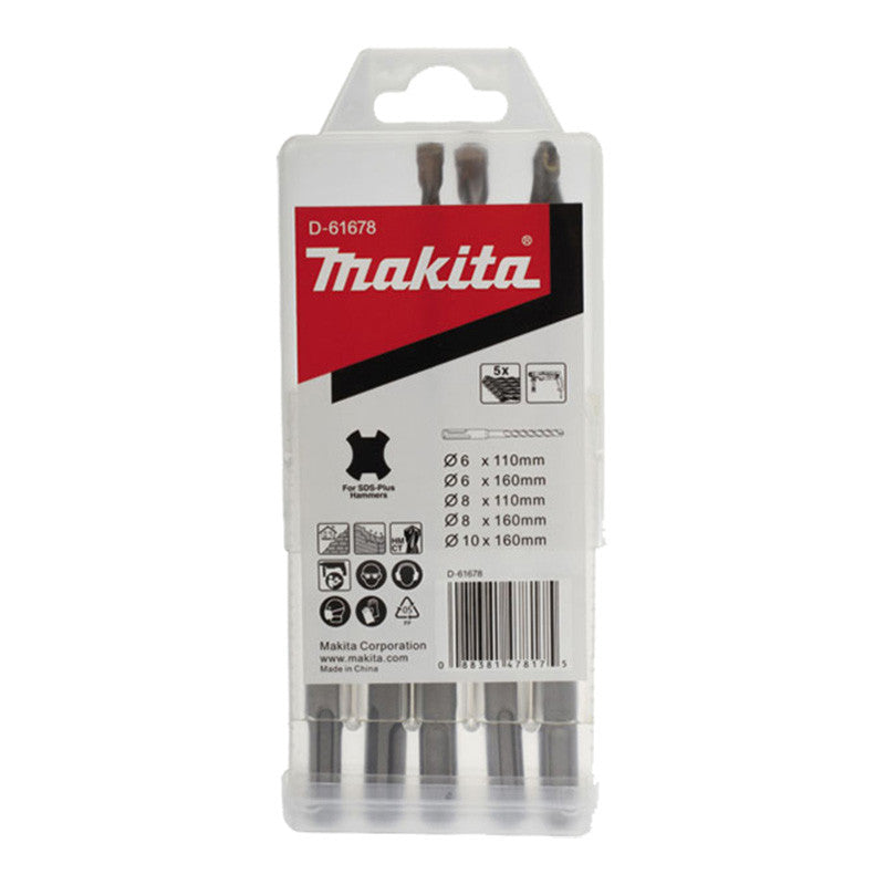 Coffret de 5 Forets 2 taillants MAKITA D-61678 à emmanchement SDS-Plus (Gamme économique)