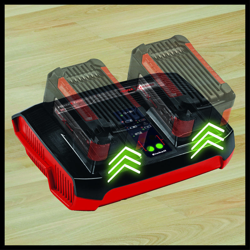 Double Chargeur rapide 18V 3A EINHELL Power-X-Change avec témoin de charge