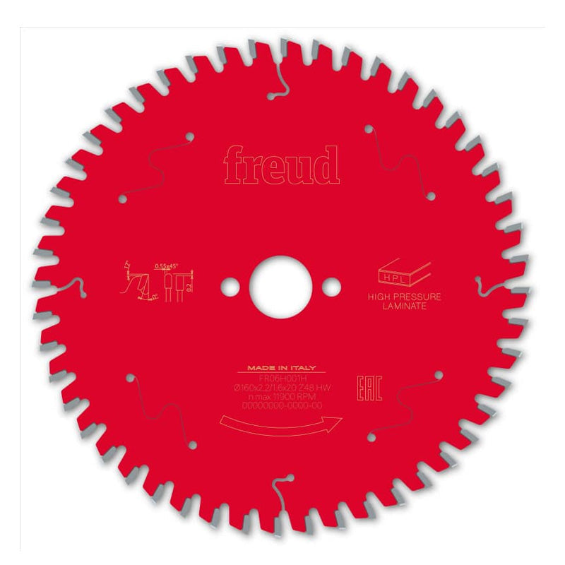 Lame FREUD HPL pour scie circulaire diam 160 mm alésage 20- 48 dents