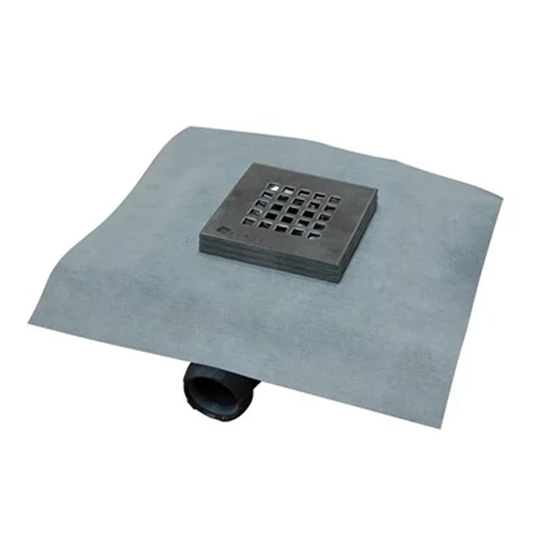 Siphon de sol à maçonner 20x20cm pour douche italienne 360° vertical horizontal