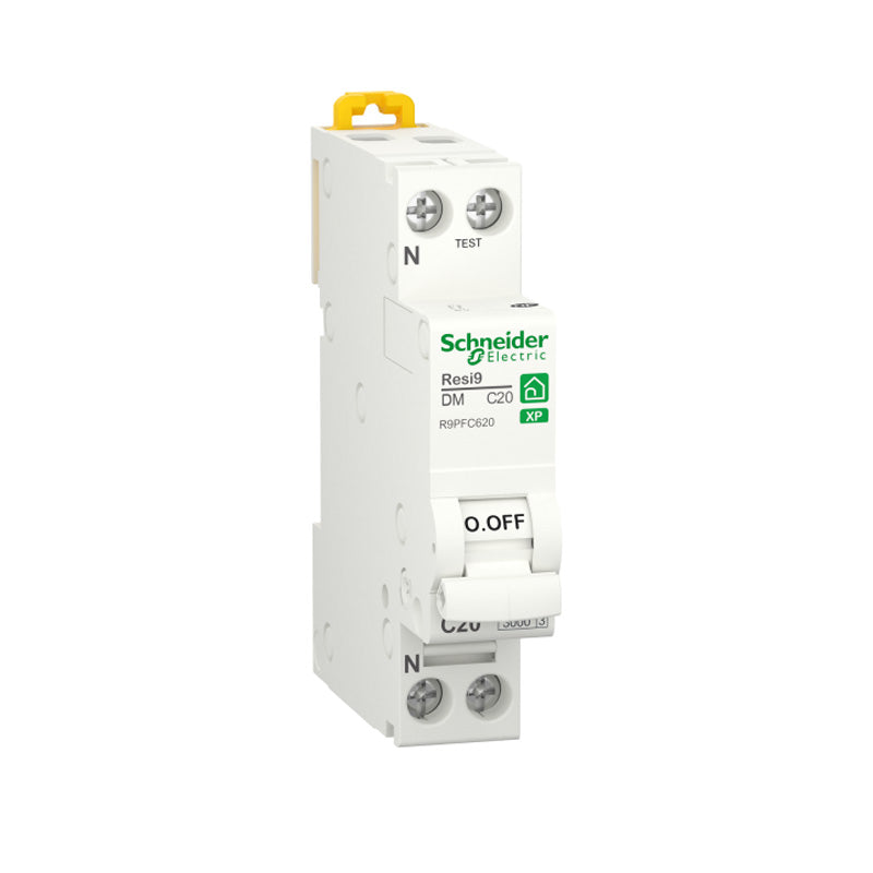 Disjoncteur 20A type C A vis 3kA 1P+N peignable Resi9 XP SCHNEIDER R9PFC620
