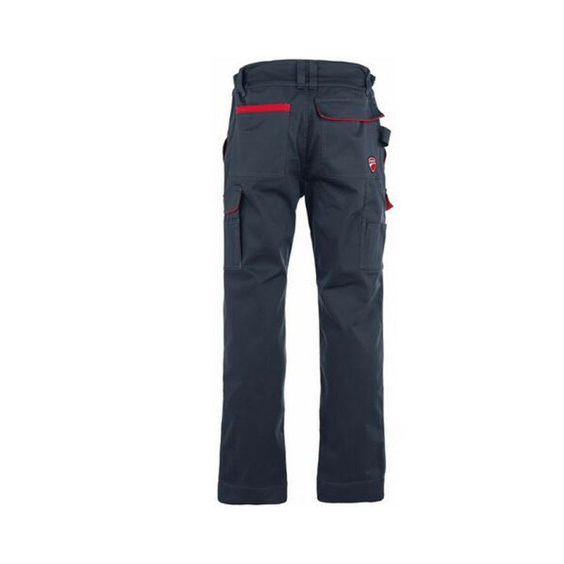 Pantalon de travail multipoche Inn-Lever DUCATI - 100% coton 270 g/m2- gris naturel/rouge