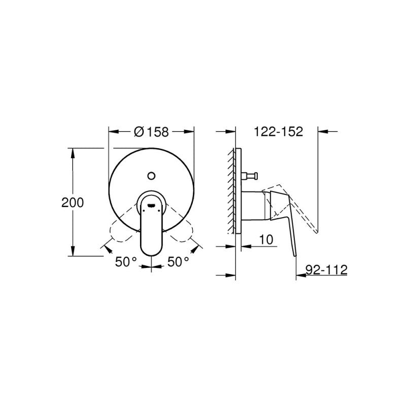 Plaque habillage pour mitigeur classique EUROSMART COSMOPOLITAN GROHE 24045000 chrome