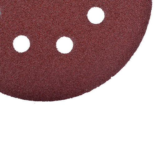 Disque perforé agrippant - 8 trous - Grain 40 - Lot de 5 - D125mm