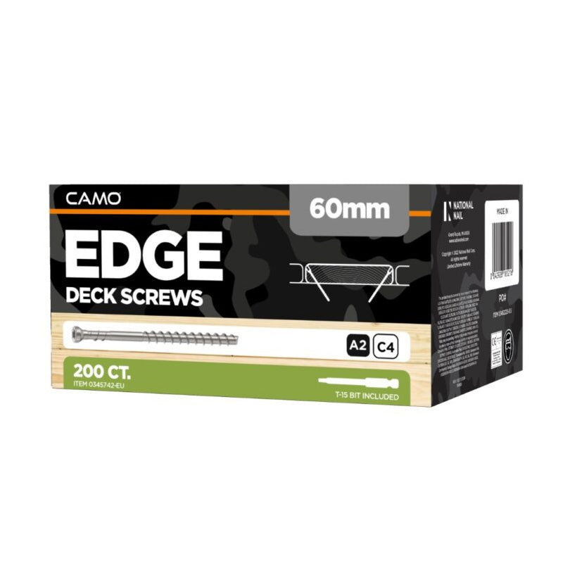 CAMO INOX boîte de 200 vis Inox terrasse A2 4,2 x 60 MM