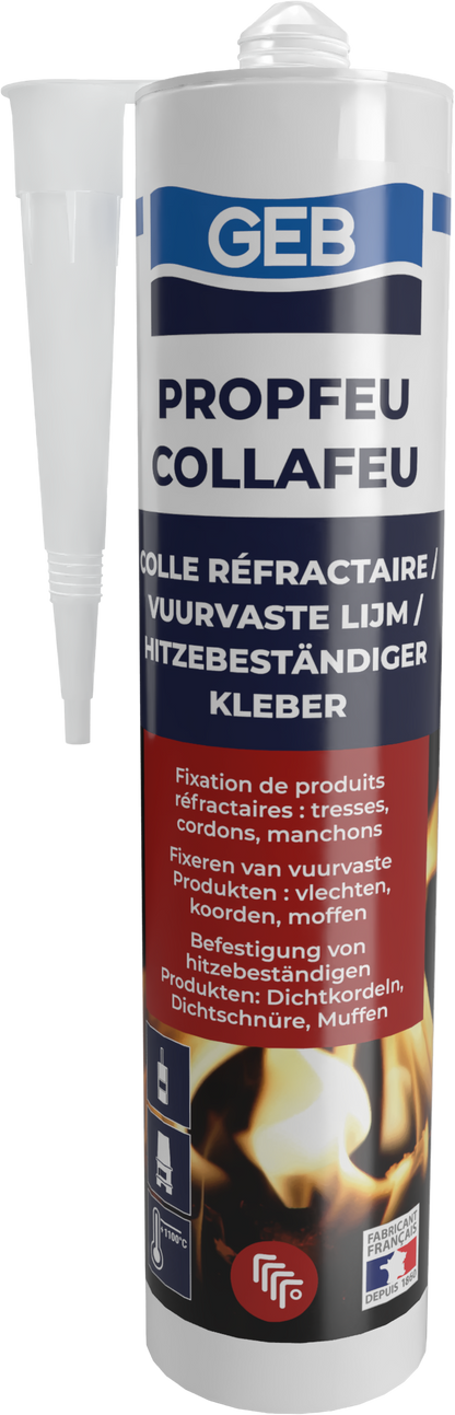 Colle réfractaire GEB COLLAFEU 310 ml résistante jusqu’à 1100°C
