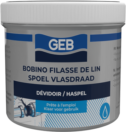 Filasse de lin peigné GEB complément de pâte à joint pour raccords filetés métal 80g