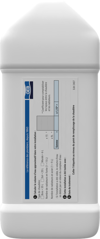 Nettoyant Désembouant G3 GEB pour nettoyer les installations de chauffage 1L
