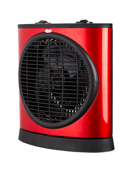 Radiateur soufflant extra-plat oscillant - Rouge - 2000W