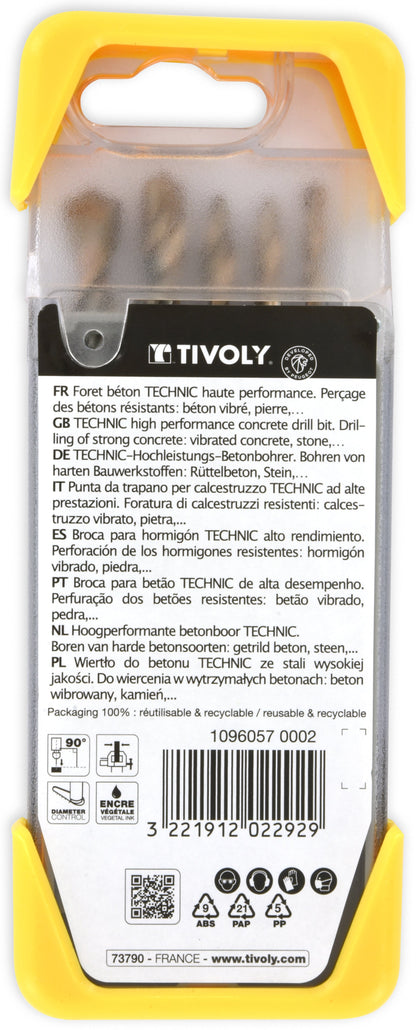 Tivoly   5 forets béton gradués SLR Ø 4 à 10mm