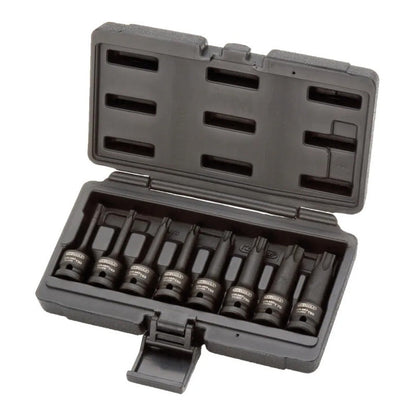 Jeu de 8 douilles tournevis à chocs longues TORX® 1/2'', T30 à T80  - KS TOOLS - 911.0901