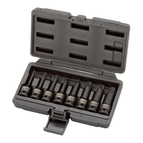 Jeu de 8 douilles tournevis à chocs longues TORX® 1/2'', T30 à T80  - KS TOOLS - 911.0901