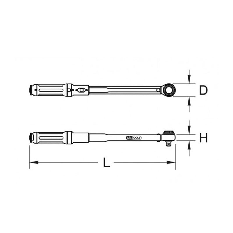 Clé dynamométrique Ergotorque Précision 1/2'', 60-320 Nm  - KS TOOLS - 516.1472
