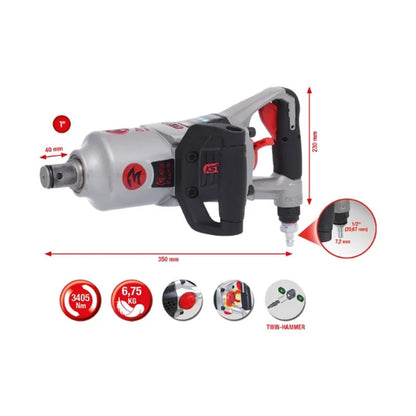 Clé à choc pneumatique à broche courte superMONSTER 1'', 3405 Nm  - KS TOOLS - 515.3270