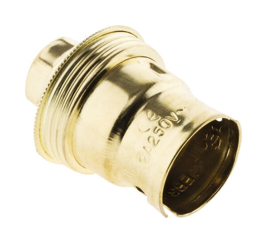Douille à baïonnette B22. 150 W. coloris or acier laitonné 1 bague