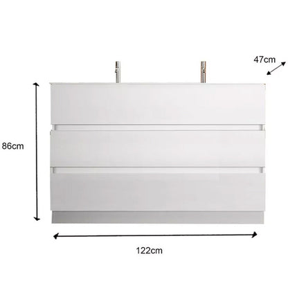 Meuble salle de bain sur pieds ARREDOBAGNO CAMPANELLI 3 tiroirs + double vasque 120cm