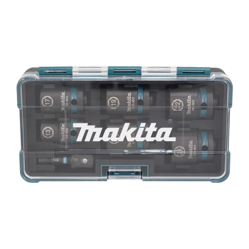 Coffret de 6 douilles MAKITA IMPACT BLACK + Adaptateur HEXA 1/4''E-16592
