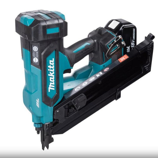 Cloueur de charpente 18V MAKITA DBN900ZK - coffret - clous 50 à 90 mm bande lisse 34°  ( Tête coupée D )