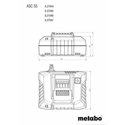 Chargeur ASC 55 12-36 V AIR COOLED METABO 627044000