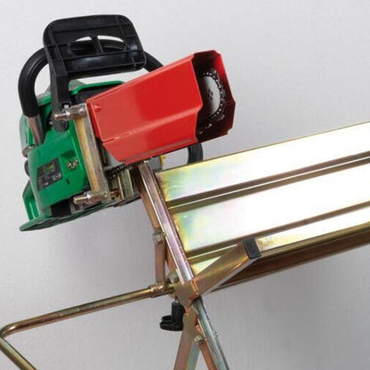 Chevalet porte buche RIBIMEX en metal avec support tronconneuse