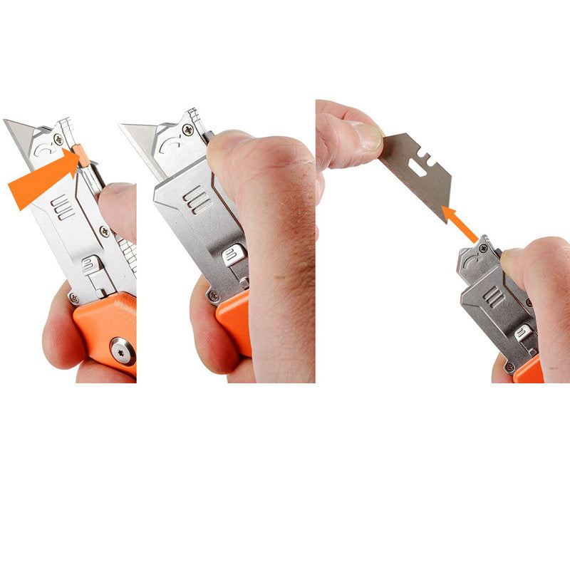 Couteau à lame trapézoïdale avec grattoir - NEO TOOLS - 63-708