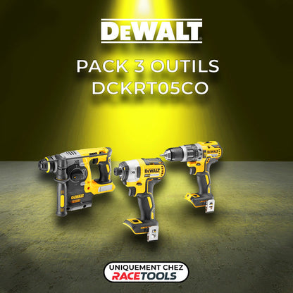Pack 3 outils DEWALT DCKRT05 Perceuse + visseuse à choc + perforateur SDS-plus + 2 batteries + chargeur