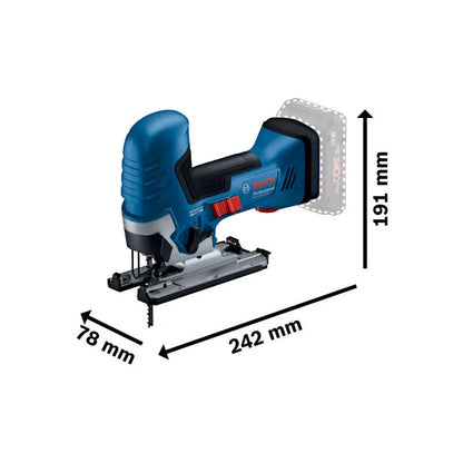 Scie sauteuse sans-fil BOSCH GST 18V-125 S - 0 601 5B2 001 Professional (vendu sans batterie) en carton avec accessoires