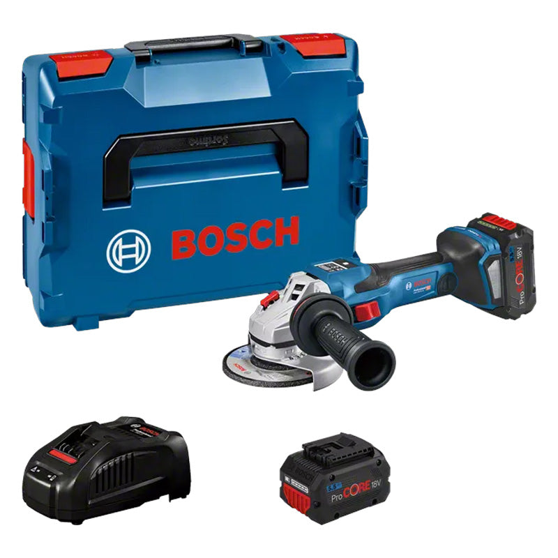 Meuleuse Ø125mm BOSCH GWS 18V-15 SC + 2 batteries Procore 18V 5.5 Ah + 1 chargeur GAL 18V-160 - L-Boxx