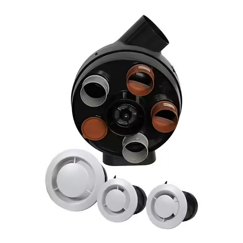 Kit PENTA VMC simple flux autoréglable VORTICE KVAPE5 suspendue ou fixée + 3 bouches