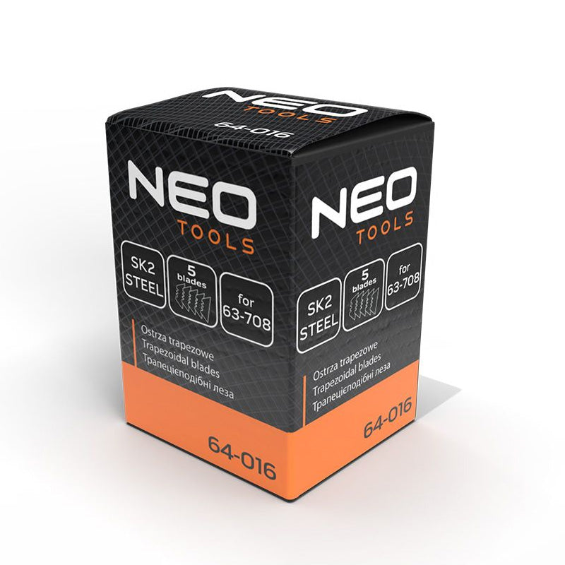Lames trapézoïdales 5 pièces SK2 - NEO TOOLS - 64-016