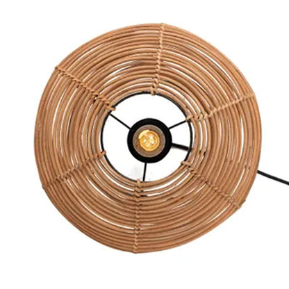 Lampe à poser Esteban en rotin - ⌀ 32 cm - marron