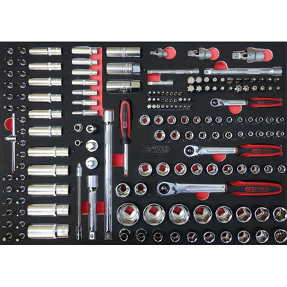 Module de douilles et accessoires 1/4'' - 3/8'' - 1/2'', 175 pièces  - KS TOOLS - 711.1011