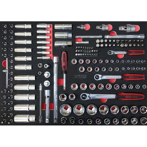 Module de douilles et accessoires 1/4'' - 3/8'' - 1/2'', 175 pièces  - KS TOOLS - 711.1011
