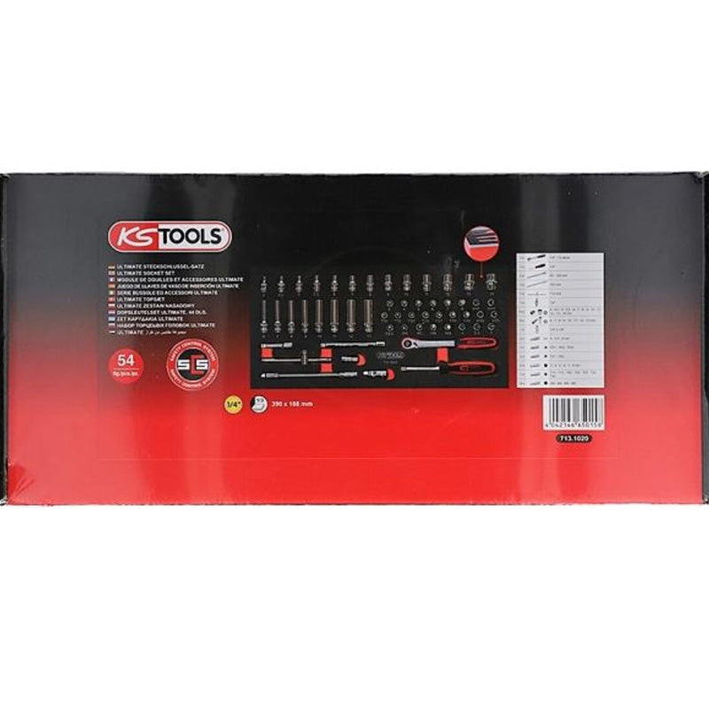 Module de douilles et accessoires ULTIMATE 1/4'', 54 pièces  - KS TOOLS - 713.1020