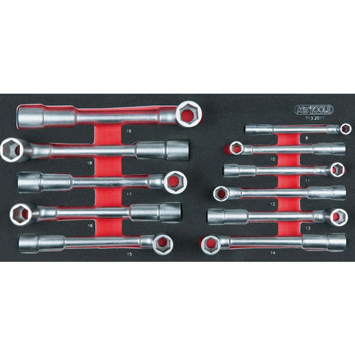 Module de clés à pipe débouchées - 6 pans, 11 pièces  - KS TOOLS - 713.2011