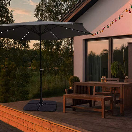 Parasol droit lumineux - 2,95m  - anthracite