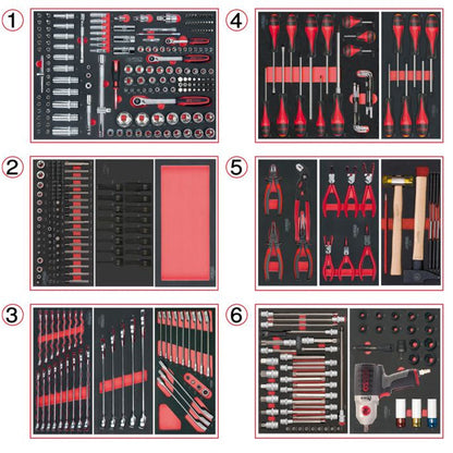 Servante ULTIMATE XL 7 tiroirs équipée de 428 outils  - KS TOOLS - 825.7427
