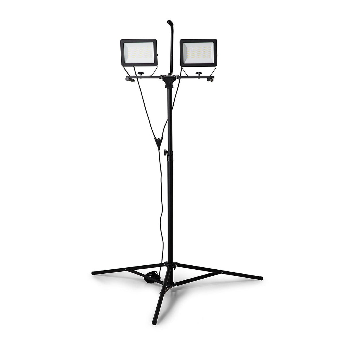 MINOS : 2 Spots LED sur Trépied, 2 x 100W, 17 000 Lumen, câble 3m, IP65. Noir - VELAMP - ST755NG