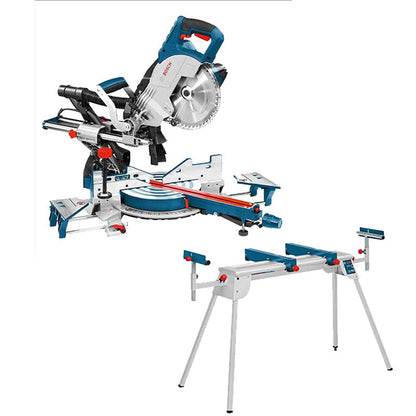 Scie à onglets radiale Ø216 BOSCH 0601B19100 - GCM 8 SJL Professional - 1600W + Piètement BOSCH GTA 2600