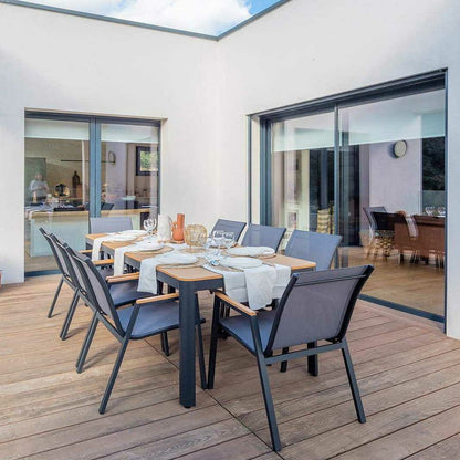 Lot de 8 Chaises CESAR en aluminium et polywood