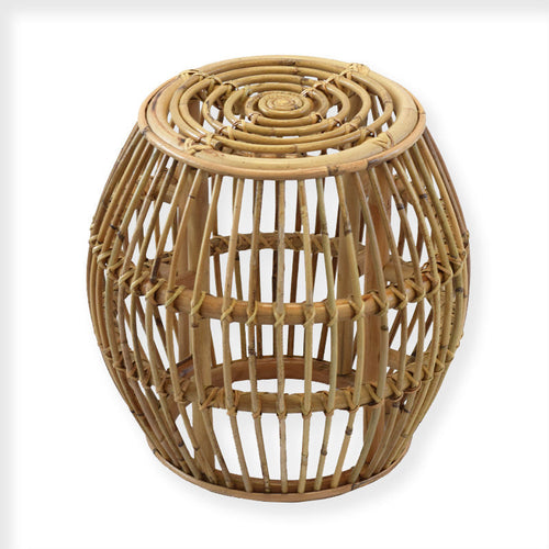 Table d'appoint Hortense - 43 x 43 x 43 cm - rotin - naturel