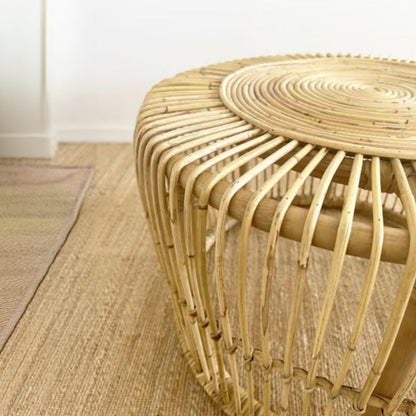 Table d'appoint Manon - 34 x ⌀ 58 cm - taille L - rotin - naturel