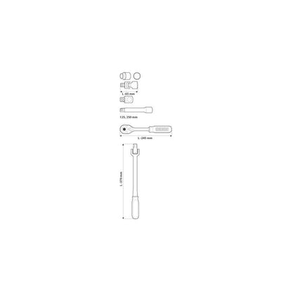 Coffret de clés à douille et accessoires 33 pièces NEO TOOLS 08-692
