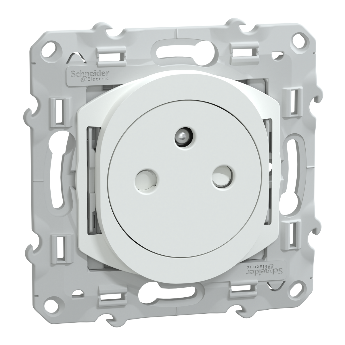 Prise terre affleurante SCHNEIDER S320052 1 poste Ovalis Blanc